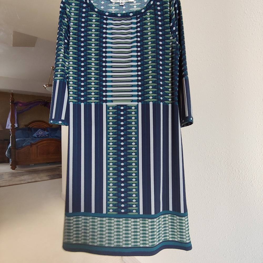Midi green and blue dress